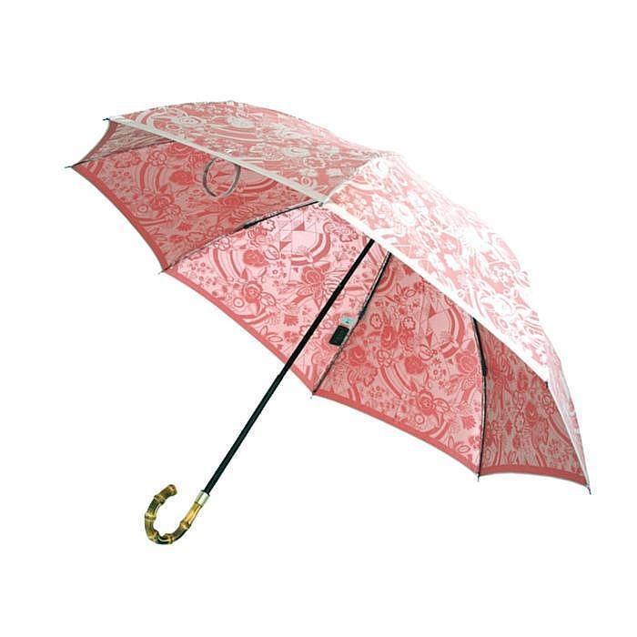 槙田商店【晴雨兼用】折りたたみ傘 kirie 更紗：ルージュ