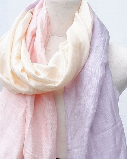 富士桜工房リネン×シルクストール「さらつや」二つ色　通気性に優れたストール！