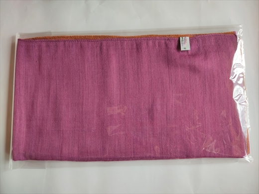 富士桜工房「やすらぎストール」ピンク×パープル×オレンジ×レッド 男女兼用ウール＆シルクの二重ガーゼ構造