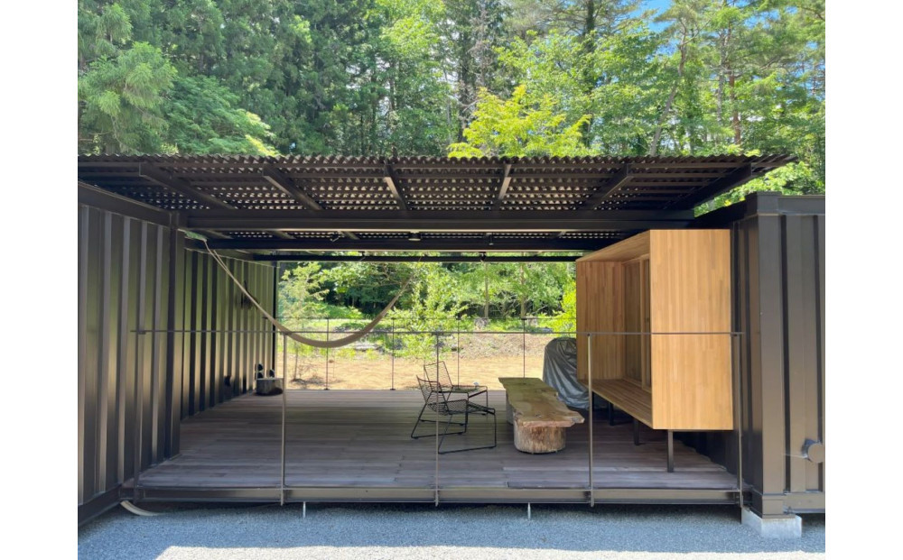 完全貸切 富士山の麓 河口湖町小立に佇む 一日一組限定 薪ストーブサウナ付コンテナハウス 一棟宿泊券（土曜日・祝前日）