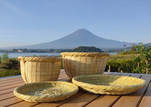 富士北麓”勝山”スズ竹細工「小皿」2枚セット 山梨県伝統工芸品