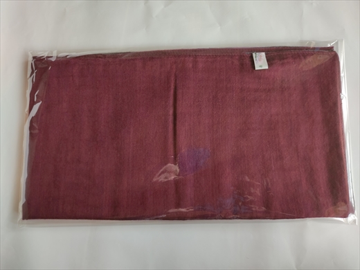 富士桜工房「やすらぎストール」シルバー×グレー×ダークレッド×パープル 男女兼用ウール＆シルクの二重ガーゼ構造