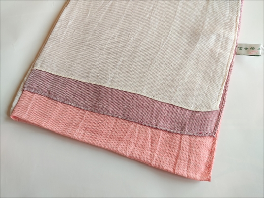 富士桜工房リネン×シルクストール「さらつや」ローズ　通気性に優れたストール！
