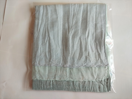 富士桜工房リネン×シルクストール「さらつや」ミントブルー　通気性に優れたストール！