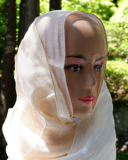 富士桜工房リネン×シルクストール「さらつや」ピンクベージュ 通気性に優れたストール！