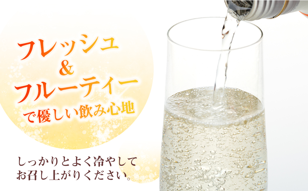 山梨県産 デラウェア スパークリングワイン 24本（山梨県産デラウェア種使用/白ワイン/やや甘口）