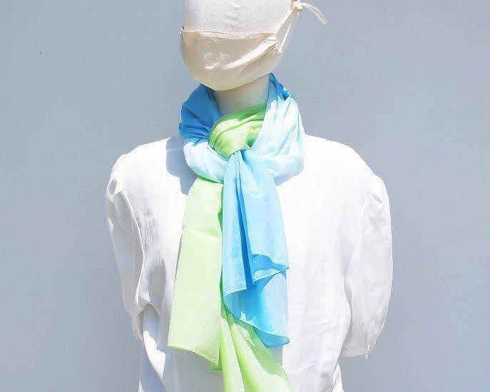 富士桜工房コットン×シルクストール SURURI (ブルースター)スルリと滑るようなサラサラ質感！