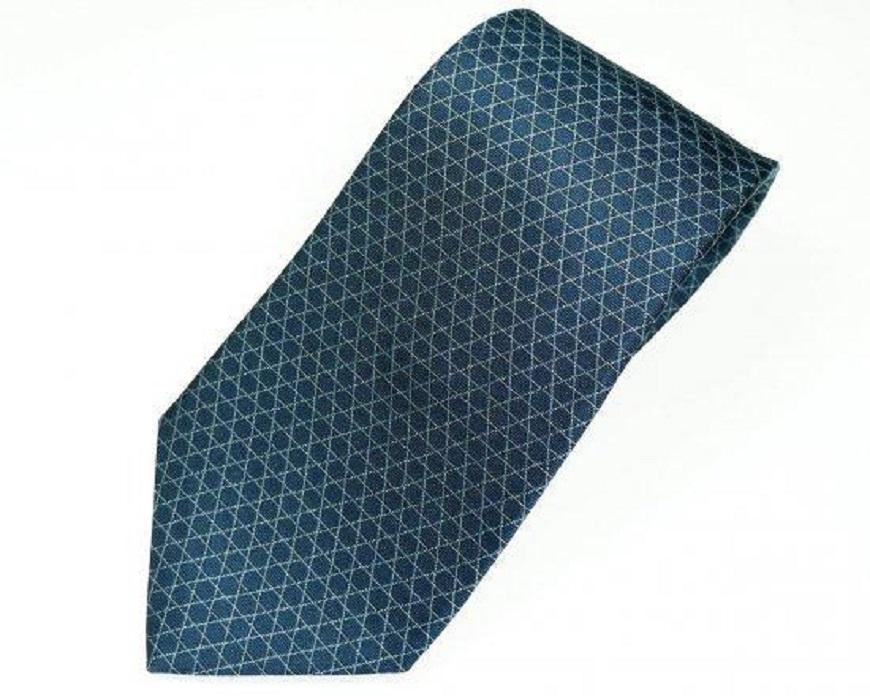 郡内織物「富士桜工房」シルクネクタイ 籠目 納戸色