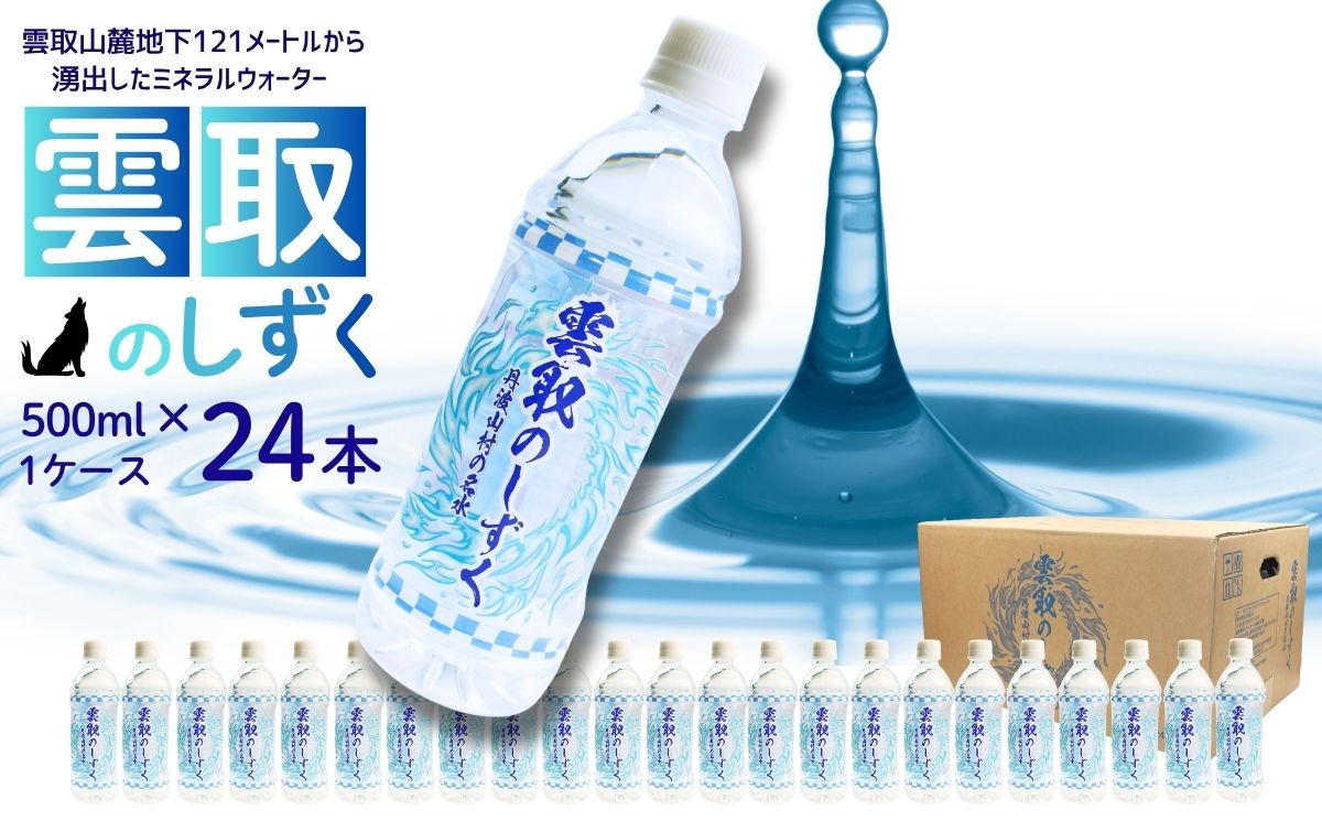 雲取のしずく（ナチュラルミネラルウォーター）（軟水）500ml×24本 雲取山由来の地下水 ／ 軟水 飲料水 ペットボトル 備蓄水 防災用品 災害対策 非常用 まろやか 人気 おいしい【tab0220】