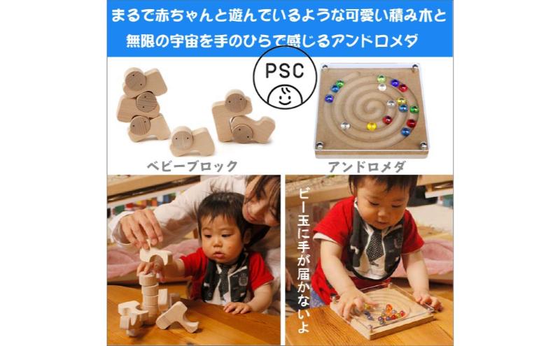 木のおもちゃ/ベビーブロック アンドロメダセット psc 知育玩具 誕生祝い 6ヶ月 7ヶ月 8ヶ月 9ヶ月 10ヶ月 1歳 1歳半 誕生日ギフト 出産祝い 男の子 女の子 木工職人手作り 木育 木製