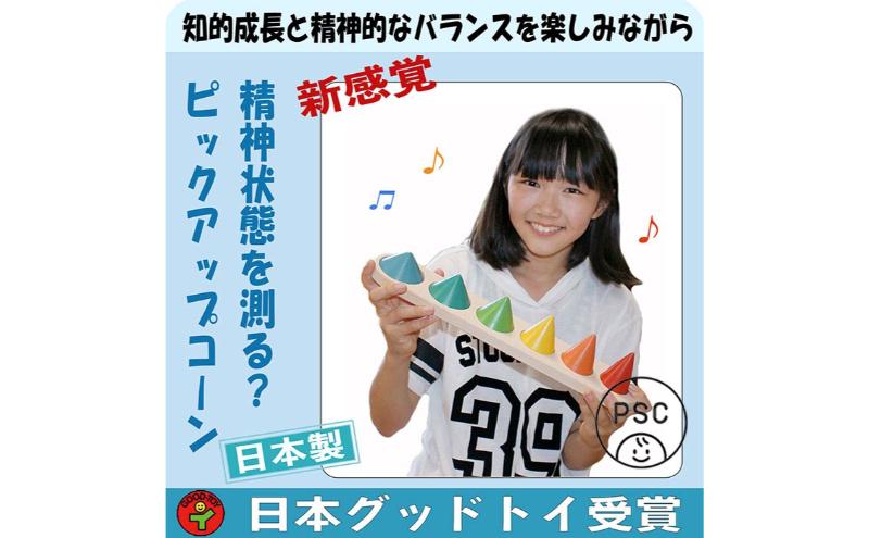 木のおもちゃ/精神状態を測るピックアップコーン psc / 型はめ 知育玩具 日本製 1歳～100歳 高齢者 老人 リハビリ バリアフリー おしゃれ 誕生日ギフト～出産祝い 男の子 女の子 頭の体操 ゲーム 木製 玩具療法