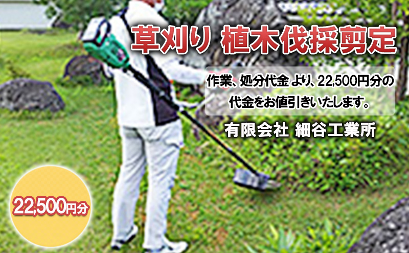 草刈り 植木伐採剪定 22,500円分