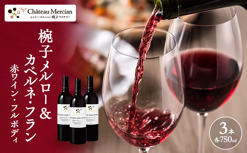 ワイン 椀子メルロー カベルネ・フラン 750ml 3本 シャトー・メルシャン  赤ワイン フルボディ お酒 酒 アルコール ギフト 贈り物 プレゼント