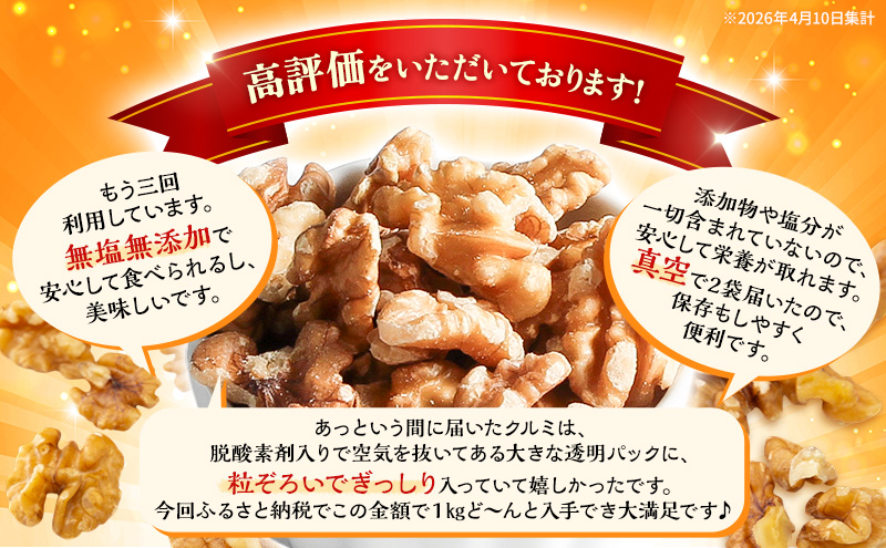 【最短翌日配送】くるみ 無塩 無添加 2kg 大容量 ナッツ 胡桃 クルミ おつまみ つまみ お菓子 菓子