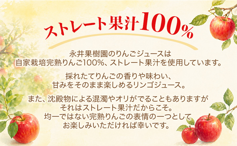 果汁100％りんごジュース 1L×6本 サンふじ ジュース ドリンク 信州 長野