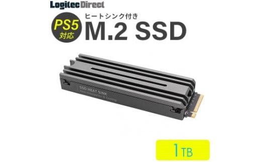 【065-05】ロジテック PS5対応 ヒートシンク付きM.2 SSD 1TB Gen4x4対応 NVMe PS5拡張ストレージ 増設【LMD-PS5M100】