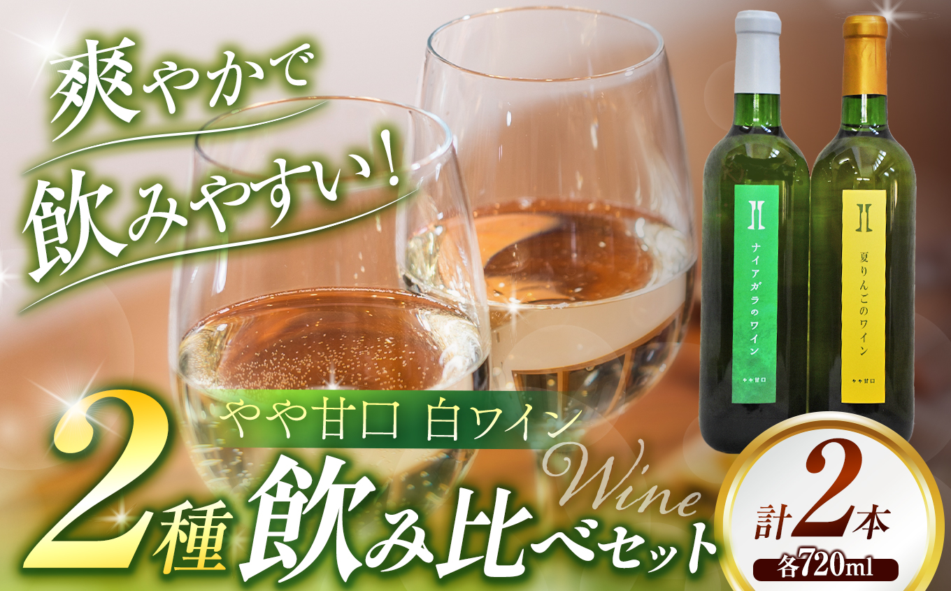 ワイン 伊那ワイン工房 甘口ワイン ２本セット（ナイアガラと夏りんごのワイン）｜伊那 ワイン お酒 アルコール 飲料 信州 ナイアガラ リンゴ 果実酒 フルーツワイン 飲み比べ ふるさと納税 長野県【012-76】