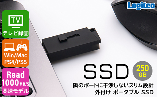 【022-12】ロジテック スティック型　高速SSD　250GB【LMD-SPBH025U3BK】