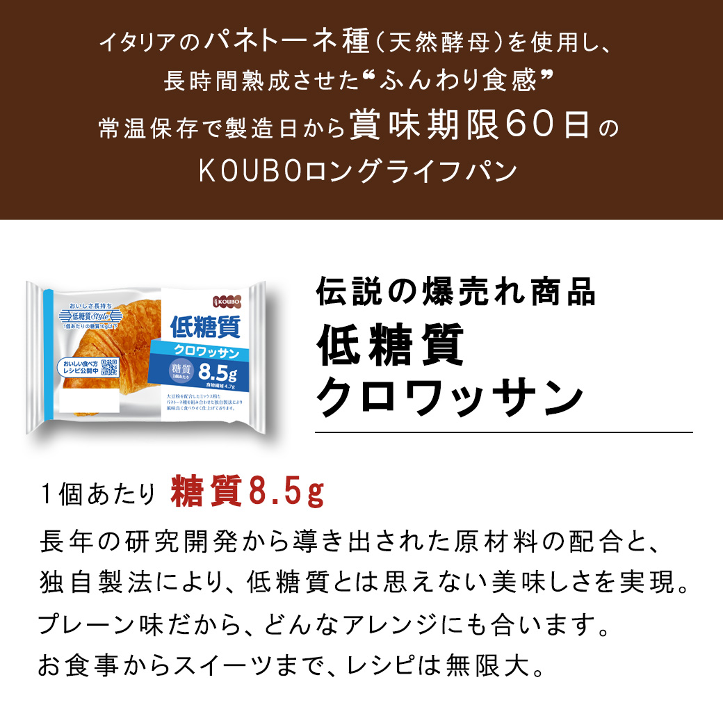低糖質クロワッサン　24個入り　美味しさ長持ちロングライフパン