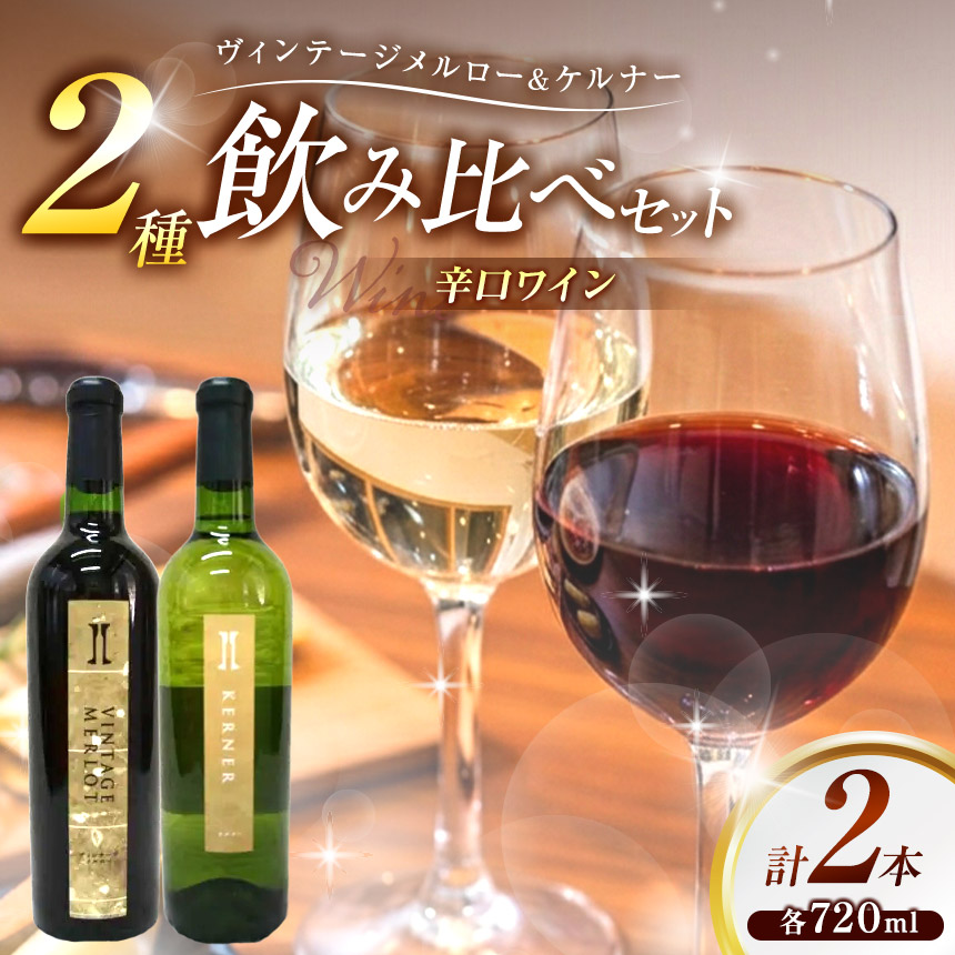 ワイン 伊那ワイン工房 辛口 ワイン 2本 セット （ ヴィンテージ メルロー と ケルナー ）｜ワイン 赤ワイン 白ワイン お酒 アルコール 飲料 信州 飲み比べ 長野県 伊那 信州【020-53】