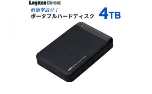 【113-01】ロジテック 耐衝撃USB3.1(Gen1) / USB3.0対応のポータブルハードディスク（HDD）[4TB/ブラック]【LHD-PBM40U3BK】