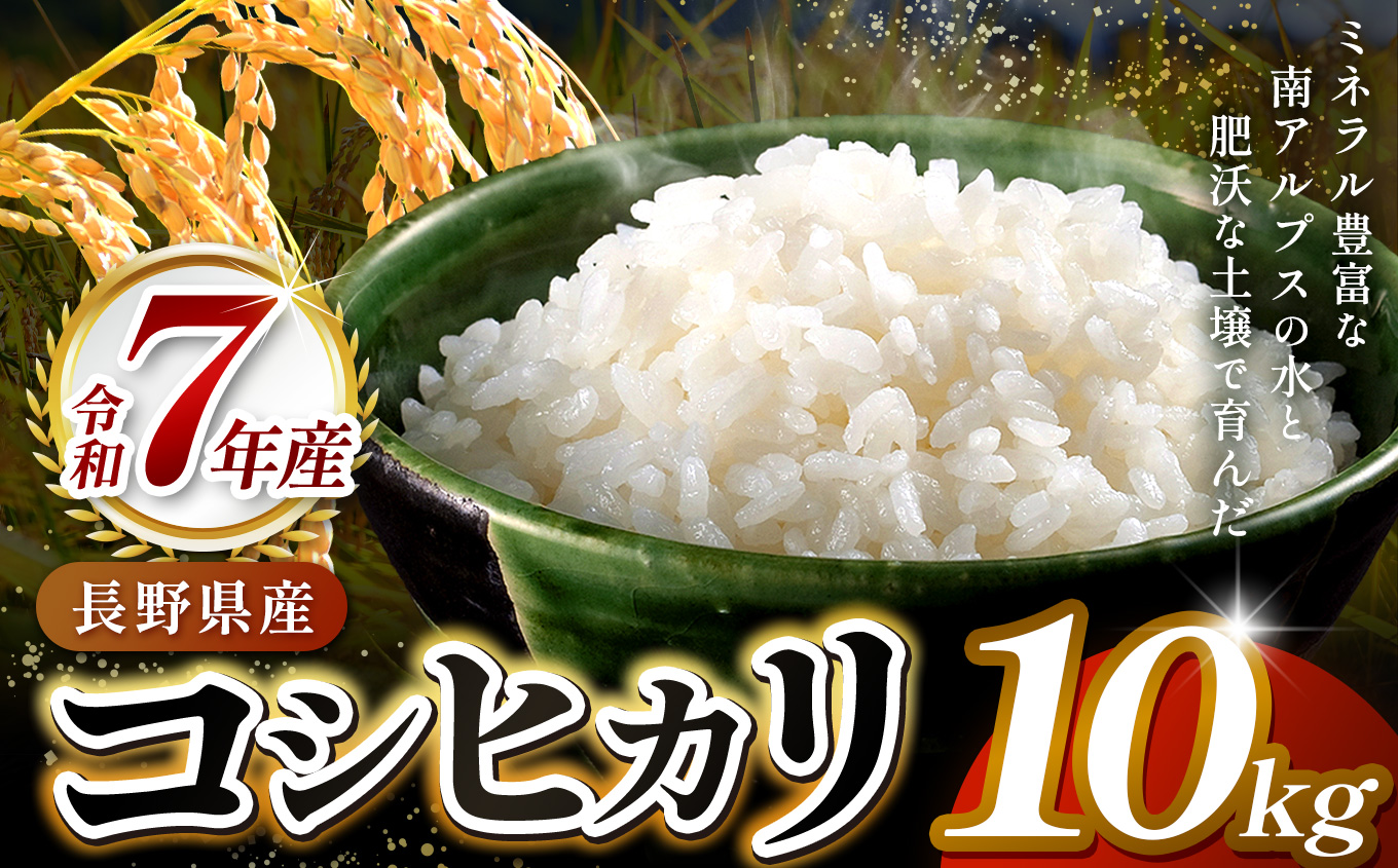 信州伊那産　令和７年度　伊那市田原産米　コシヒカリ　10キロ ｜ 米 コシヒカリ 田原産 お米 伊那 伊那産 長野県 ふるさと納税 【027-17】