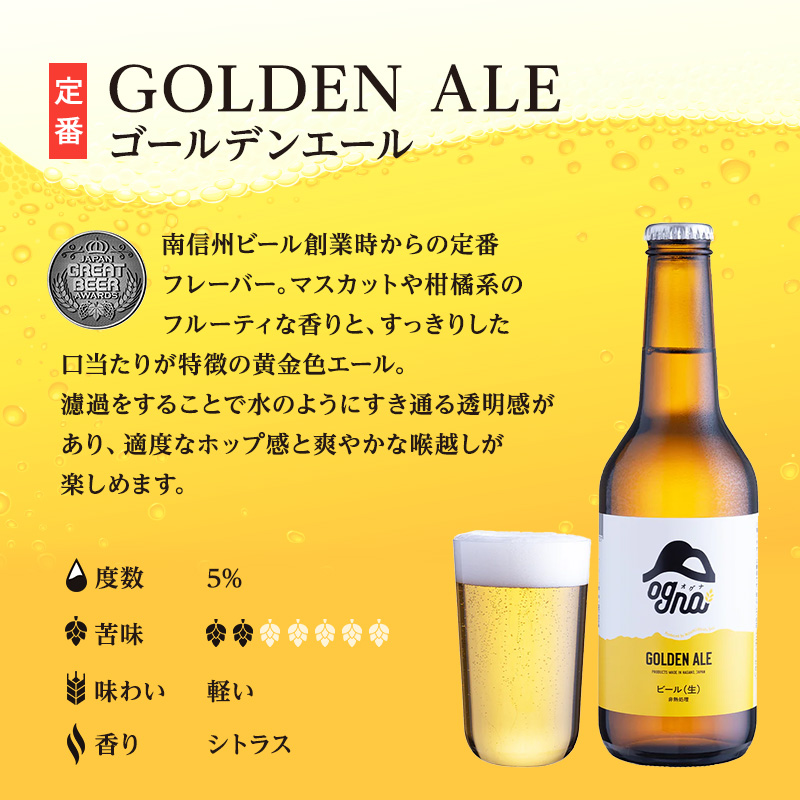 南信州ビールOgna「飲み比べセット」（3種6本）