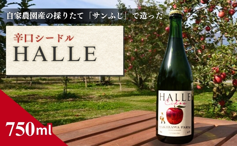 【信州産りんご】辛口シードル「HALLE」（750ml×1本） お酒 アルコール リンゴ サンふじ 