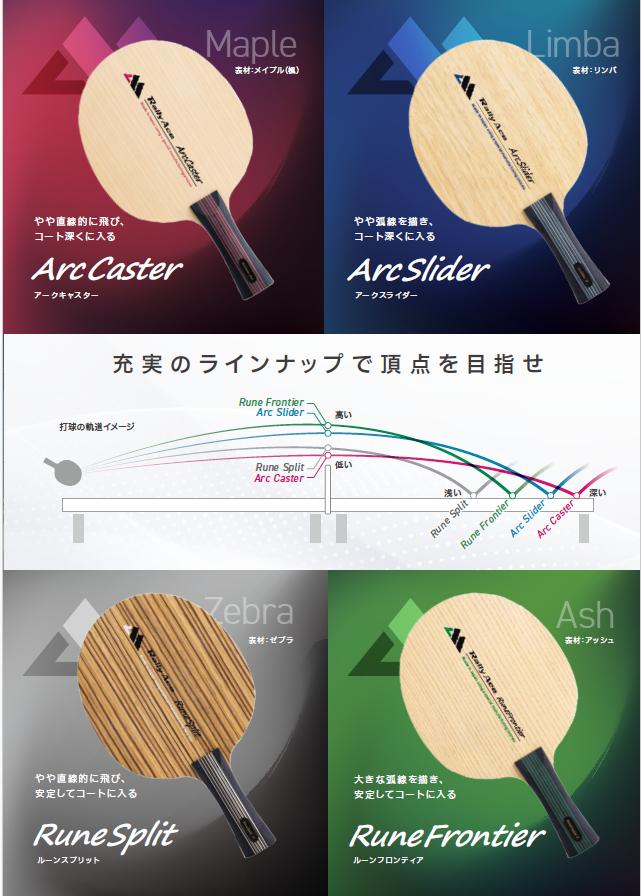卓球ラケット RallyAce Arc Caster Inner グリップST | 卓球 ラケット RallyAce 木材 楓 リンバ ゼブラ アッシュ 選べる グリップ FL ST CP AN 長野県 塩尻市