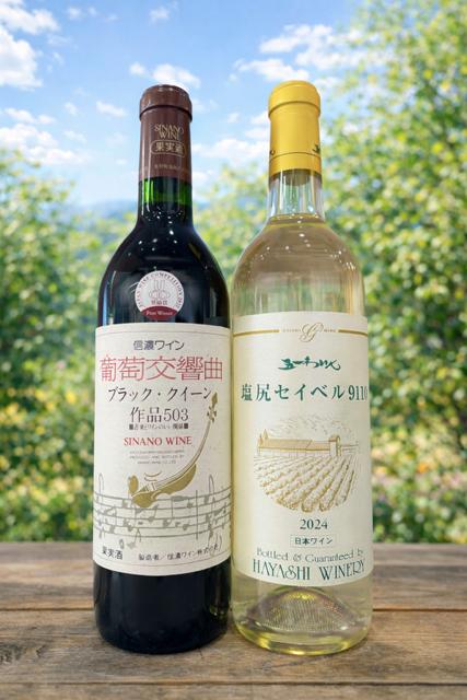シンプルに味わう塩尻の王道 赤白飲み比べ2本セット | ワイン わいん ワイン 白 赤 お酒 おさけ 酒 さけ ブラッククイーン セイベル 五一わいん 林農園 信濃ワイン 塩尻市 長野県 信州