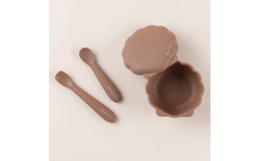 ケラッタ ベビー食器 3点セット（リーフブラウン） | ケラッタ kerata 赤ちゃん ベビー 日用品 食器 ベビー食器 ベビー用品 マタニティ 出産祝い ギフト 長野県 塩