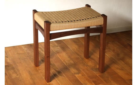 編み座面 の スツール （ ウォールナット ） | 椅子 家具 いす イス スツール くるみ クルミ 胡桃 ウォールナット ペーパーコード 無垢材 長野県 塩尻市