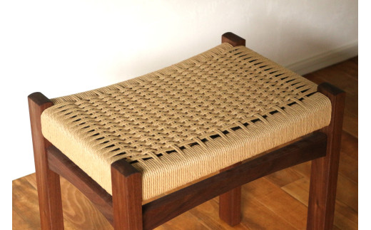 編み座面 の スツール （ ウォールナット ） | 椅子 家具 いす イス スツール くるみ クルミ 胡桃 ウォールナット ペーパーコード 無垢材 長野県 塩尻市