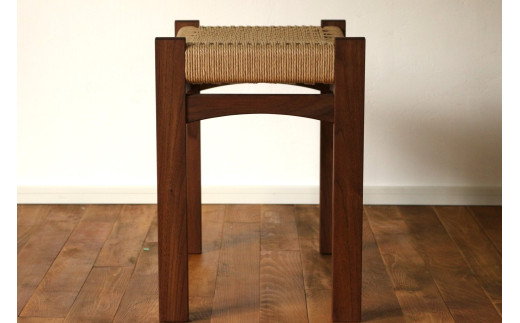 編み座面 の スツール （ ウォールナット ） | 椅子 家具 いす イス スツール くるみ クルミ 胡桃 ウォールナット ペーパーコード 無垢材 長野県 塩尻市