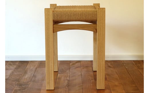 編み座面 の スツール （ 国産 クリ材 ） | 椅子 家具 いす イス スツール クリ 国産材 無垢材 ペーパーコード 長野県 塩尻市