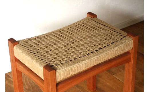 編み座面 の スツール （ チェリー ）  | 椅子 家具 いす イス スツール チェリー 無垢材 ペーパーコード 長野県 塩尻市