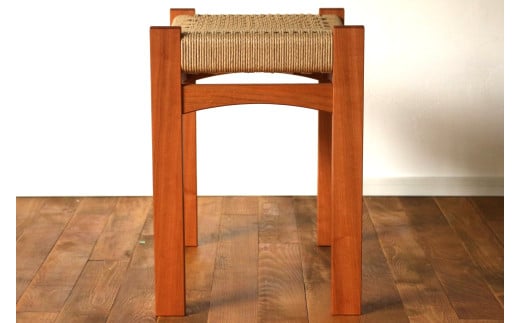 編み座面 の スツール （ チェリー ）  | 椅子 家具 いす イス スツール チェリー 無垢材 ペーパーコード 長野県 塩尻市