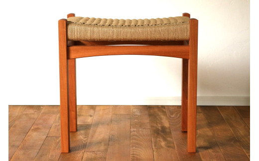 編み座面 の スツール （ チェリー ）  | 椅子 家具 いす イス スツール チェリー 無垢材 ペーパーコード 長野県 塩尻市