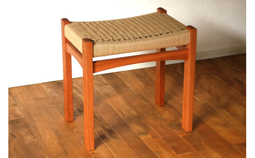 編み座面 の スツール （ チェリー ）  | 椅子 家具 いす イス スツール チェリー 無垢材 ペーパーコード 長野県 塩尻市