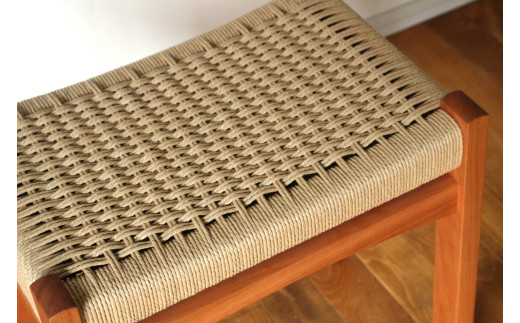 編み座面 の スツール （ チェリー ）  | 椅子 家具 いす イス スツール チェリー 無垢材 ペーパーコード 長野県 塩尻市