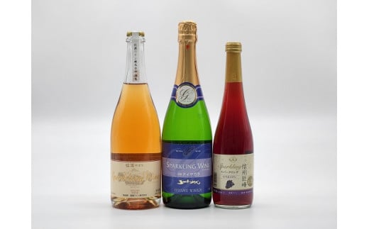 塩尻産スパークリングワイン 3本セットB｜ワイン わいん スパークリング セット 飲み比べ 長野県 塩尻市