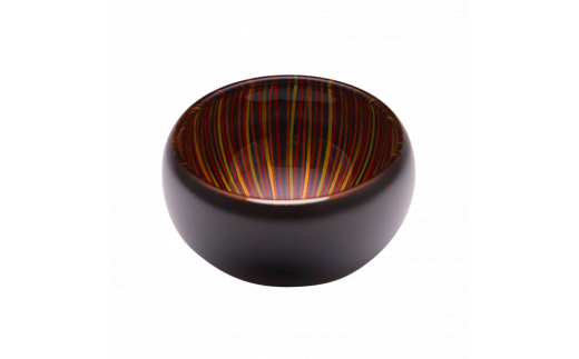 百色 蕾 クリスタルボウル（S 黒赤） | 百色 ひゃくしき 蕾 盃 漆硝子 ガラス 漆 器 ボウル 手仕事 長野県 塩尻市