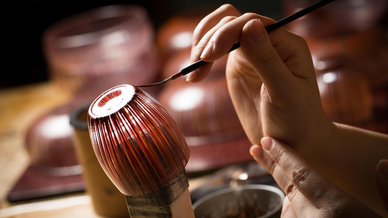 色 蕾 クリスタルボウル（S 朱） | 百色 ひゃくしき 蕾 盃 漆硝子 ガラス 漆 器 ボウル 手仕事 長野県 塩尻市