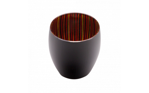 百色 蕾 盃（赤黒） | 百色 ひゃくしき 蕾 盃 漆硝子 ガラス 漆 器 酒器 手仕事 長野県 塩尻市