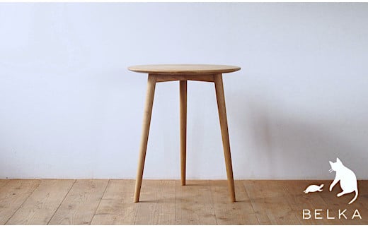 国産ナラ材カフェテーブル（btc-2）≪出荷時期：受注後、約5か月程で出荷予定≫｜国産ナラ材 カフェテーブル サイドテーブル 円形テーブル 長野県 塩尻