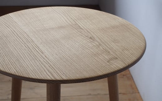 国産ナラ材カフェテーブル（btc-2）≪出荷時期：受注後、約5か月程で出荷予定≫｜国産ナラ材 カフェテーブル サイドテーブル 円形テーブル 長野県 塩尻