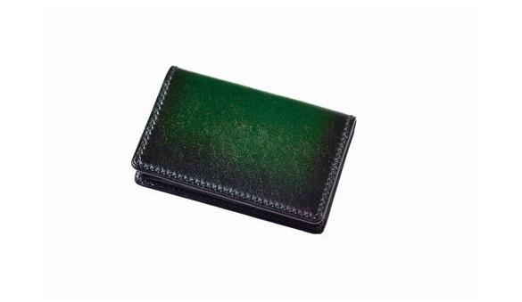 jaCHRO BUSINESS CARD CASE （緑） | カードケース ビジネス 皮 革 漆 育てる 長野県 塩尻市