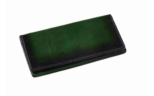jaCHRO LONG WALLET （緑） ｜ 漆 革 皮 財布 長財布 漆塗り 経年経過 味 育てる財布