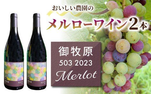 メルローワイン「御牧原503」2本｜おいしい農園　長野ワイン とうみワイン