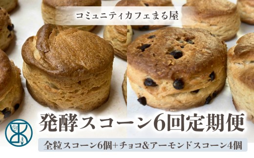 【6回定期便】発酵スコーン10個｜コミュニティcafe まる屋  ※2026年3月以降発送